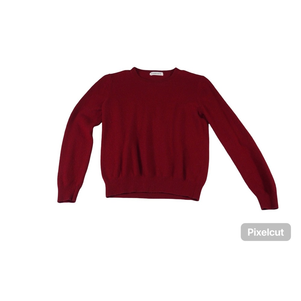Lanpulux Sweater Womens Large Red Wool Casual Cozy Warm Knitted Winter Crew Neck